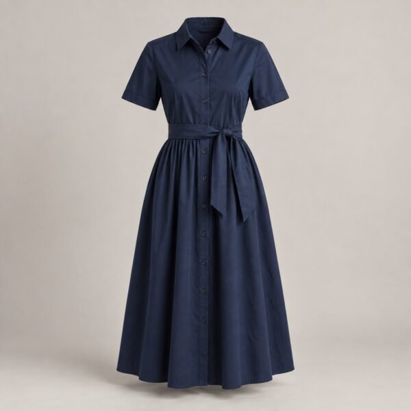 Cotton Poplin Midi Dress
