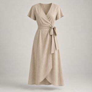 Linen Blend Wrap Dress — AI-generated product image