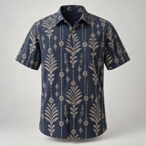 Batik-inspired Short-sleeve Shirt — AI-generated product image